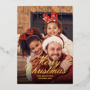 Carte De Vœux En Aluminium Tinsel Joyeux Noël Tinsel Salutation photo Foi