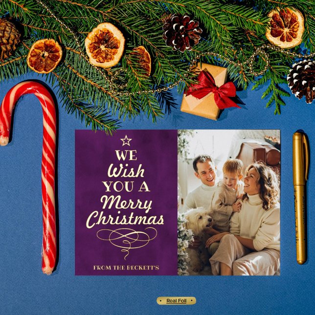 Carte De Vœux En Aluminium Typographie branchée Arbre de Noël Photo Real (Créateur téléchargé)