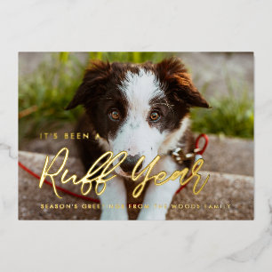 Carte De Vœux En Aluminium Typographie moderne Ruff Year Chien photo