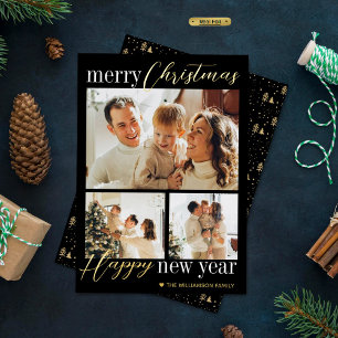 Carte De Vœux En Aluminium Typographie tendance Joyeux Noël 3 Photo Real