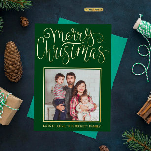 Carte De Vœux En Aluminium Typographie tendance "Joyeux Noël" Photo Réaliste
