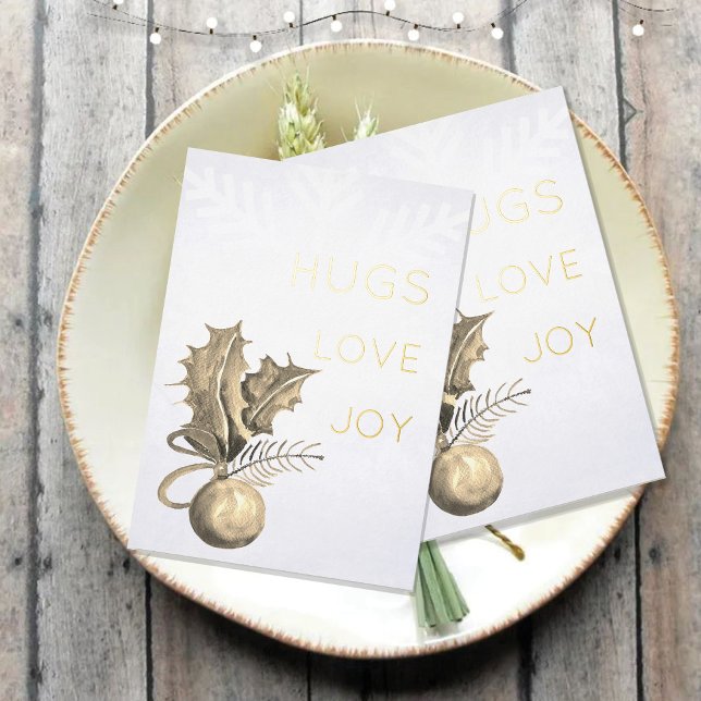 Carte De Vœux En Aluminium Végétation et boule de Noël aquarelle Art (Créateur téléchargé)