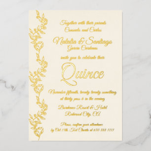 Carte De Vœux En Aluminium Véritable Champagne Champagne Gold Twins Quince In