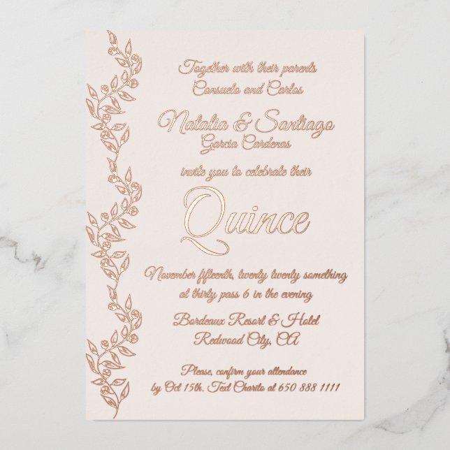 Carte De Vœux En Aluminium Véritable Champagne Champagne Rose Twins Quince In (Recto)