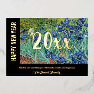 Carte De Vœux En Aluminium Vincent van Gogh - Bonne année / Irises