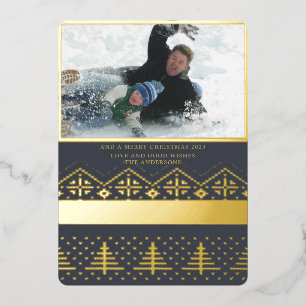 Carte De Vœux En Aluminium Vrai GOLD Foil Sweat de Noël Photo