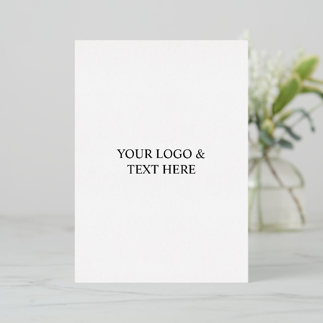 Carte De Vœux En Aluminium White Personalized – Your Logo & Text Here (Debout devant)