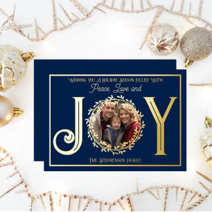 Carte De Vœux En Aluminium Wishing You Holiday Season Peace Love and Jove