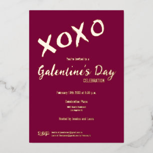Carte De Vœux En Aluminium XOXO Fête de la Saint-Valentin Galentine's Day Ami