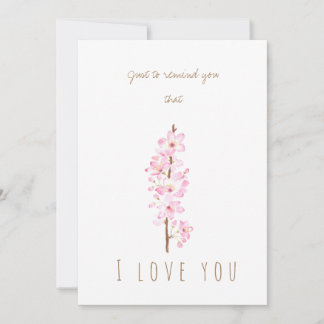 carte de voeux en fleurs de cerisier rose aquarell
