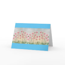 Carte de voeux en fleurs roses Deluxe