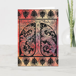 Carte de voeux en marbre rose