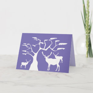Carte de voeux en silhouette blanche