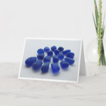 Carte de voeux en spirale en verre de mer de bleu