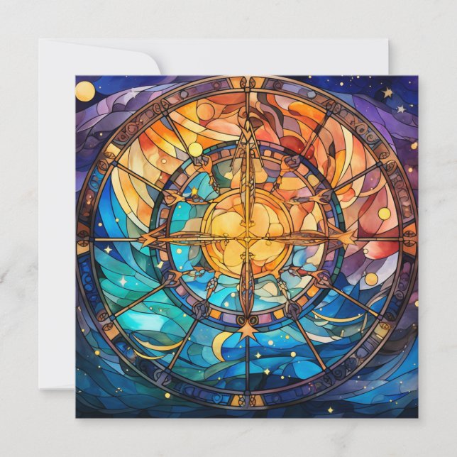 Carte de voeux en verre céleste (Devant)