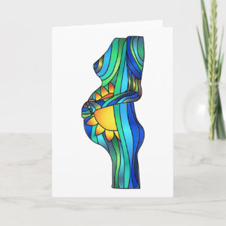 Carte de voeux en verre de grossesse