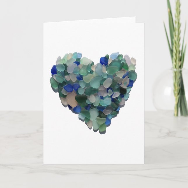 Carte de voeux en verre de mer vide (Devant)