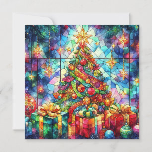 Carte de voeux en verre verni de Noël