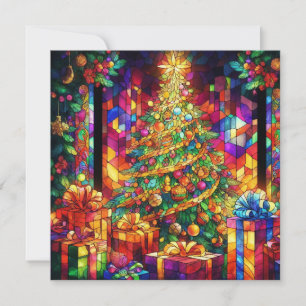 Carte de voeux en verre verni de Noël