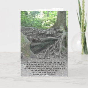 Carte de voeux enracinée d'encouragement d'arbre