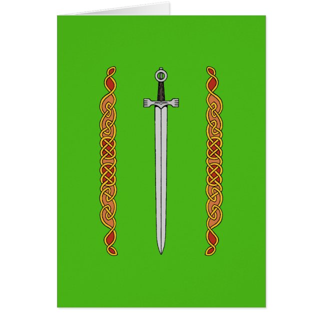 Carte de vœux épée irlandaise et entrelacs (Devant)