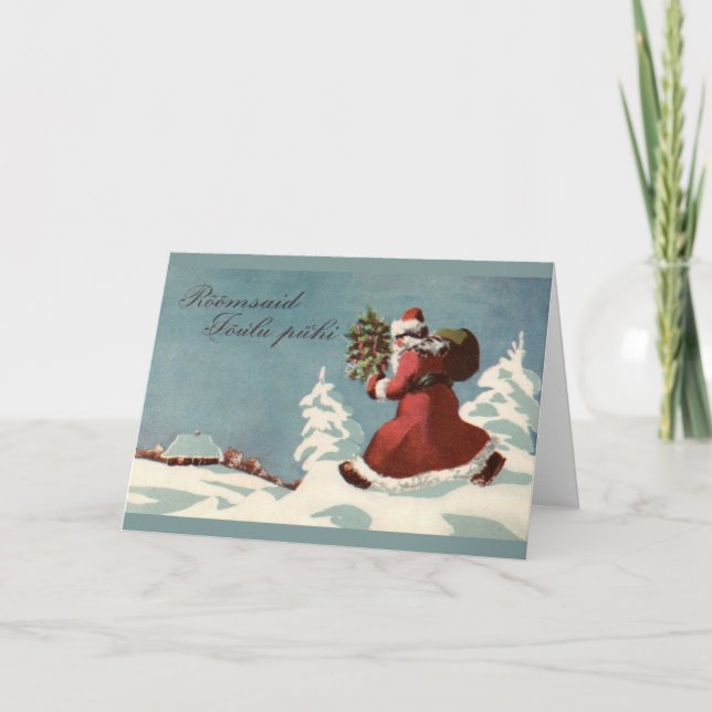 Carte de voeux estonienne vintage de Noël (Devant)