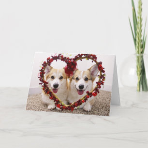 Carte de voeux et enveloppes Valentine Corgis