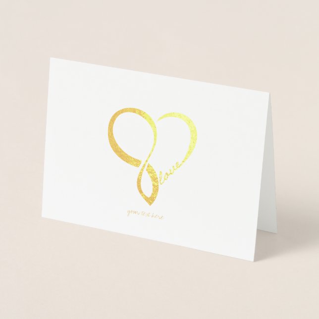 Carte de voeux Etched Gold Foil Infinity LOVE (Devant)
