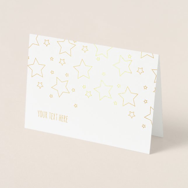 Carte de voeux Etched Gold Foil STARS (Devant)