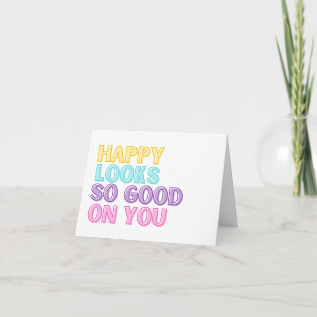 Carte de vœux « Être heureux vous va si bien » (Devant)