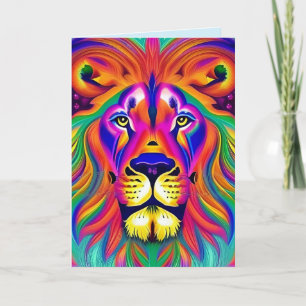 carte de voeux face lion
