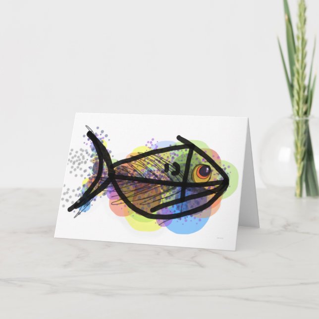 CARTE DE VOEUX FÂCHÉE DE POISSONS (Devant)