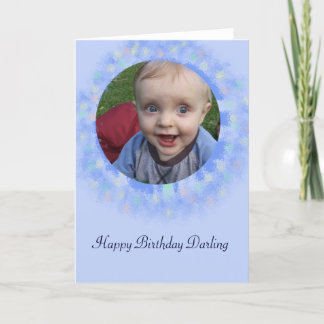 Carte de voeux faite sur commande bleue de photo