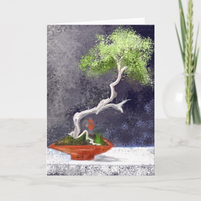 Carte de voeux faite sur commande de bonsaïs (Devant)