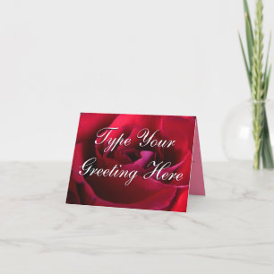 Carte de voeux faite sur commande de fleurs rouges