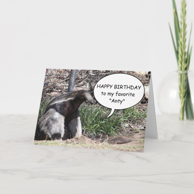 Carte de voeux faite sur commande de fourmilier (Devant)