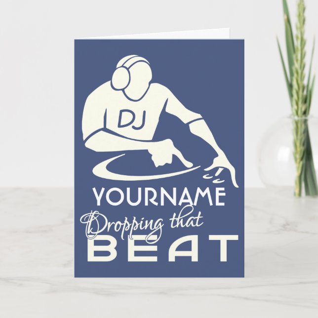 Carte de voeux faite sur commande de nom du DJ et (Devant)
