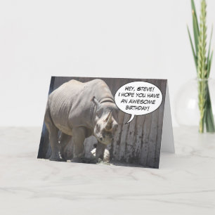 Carte de voeux faite sur commande de rhinocéros