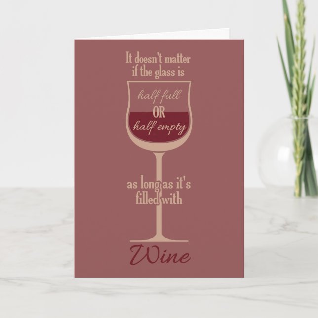Carte de voeux faite sur commande en verre de vin (Devant)