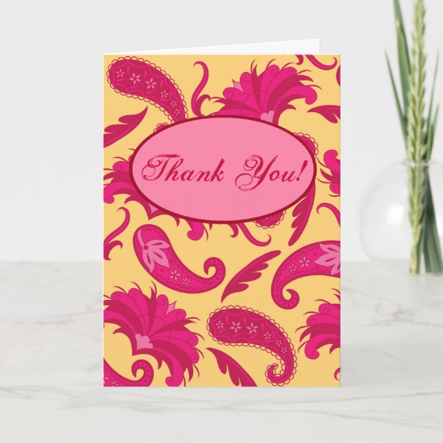 Carte de voeux faite sur commande jaune rose (Devant)