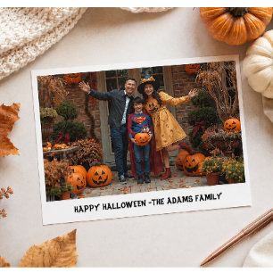 Carte de vœux familiale joyeux Halloween, Hallowee