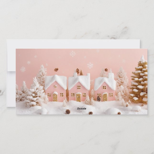 Carte de vœux fantaisiste d'hiver 3 photos en coll (Dos)