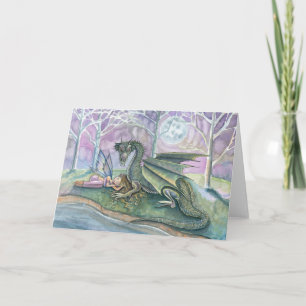 Carte de voeux féerique de dragon par l'aquarium