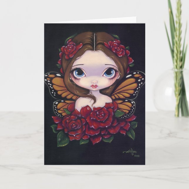 " Carte de voeux féerique "rose (Devant)