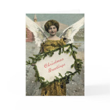 Carte de voeux féerique vintage de Noël d'ange de