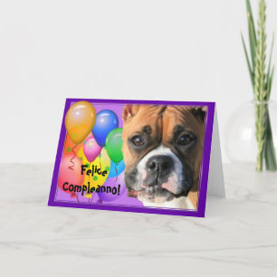 Carte de voeux Felice Compleanno Birthday Boxer