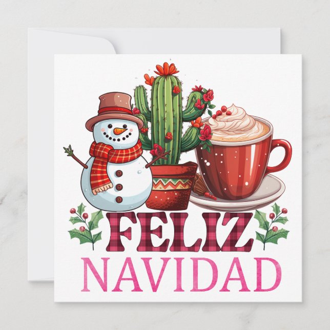 Carte de voeux Feliz Navidad, Joyeux Noël (Devant)