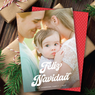 Carte de vœux Feliz Navidad One Photo en écriture 