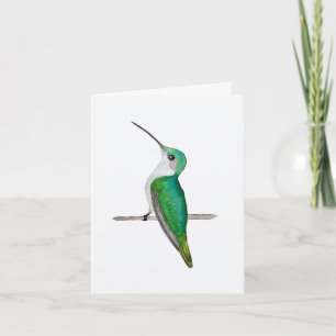 Carte de voeux féminine de colibri à gorge rubis
