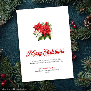 Carte de vœux festive aquarelle bouquet de Noël